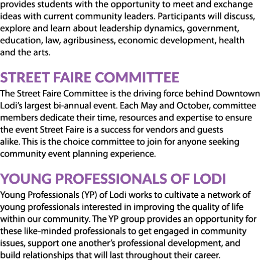 provides students with the opportunity to meet and exchange ideas with current community leaders. Participants will d...