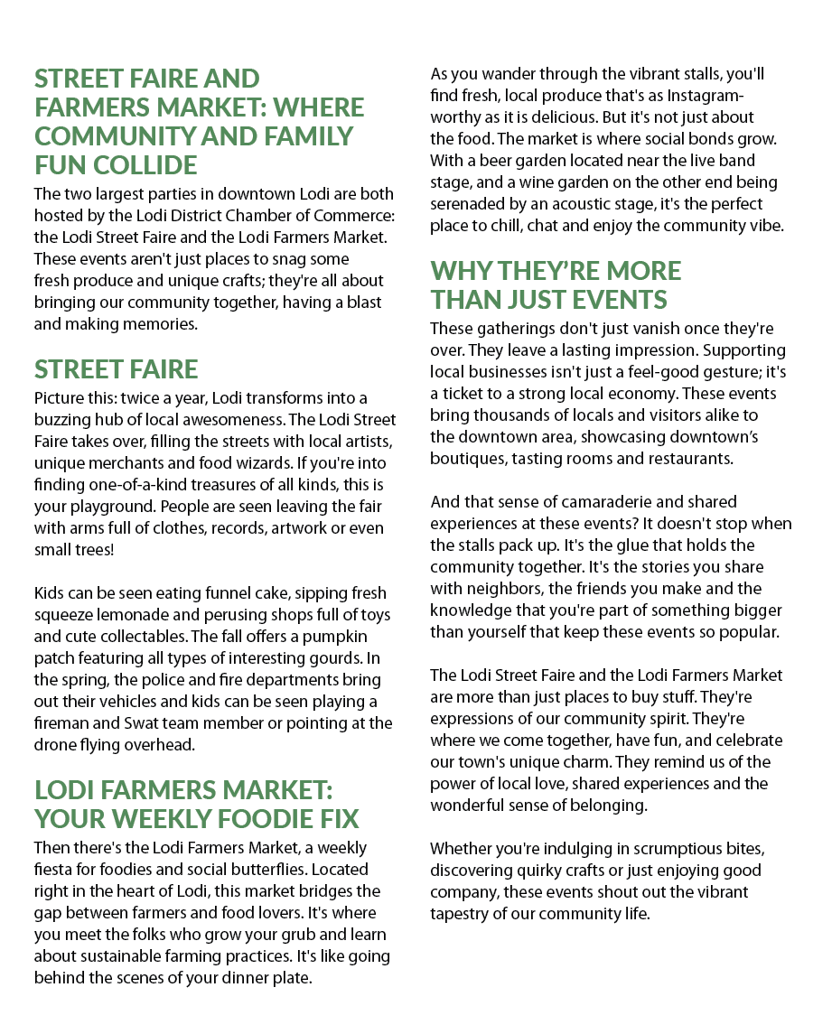 Street Faire and Farmers Market: Where Community and Family Fun Collide The two largest parties in downtown Lodi are ...