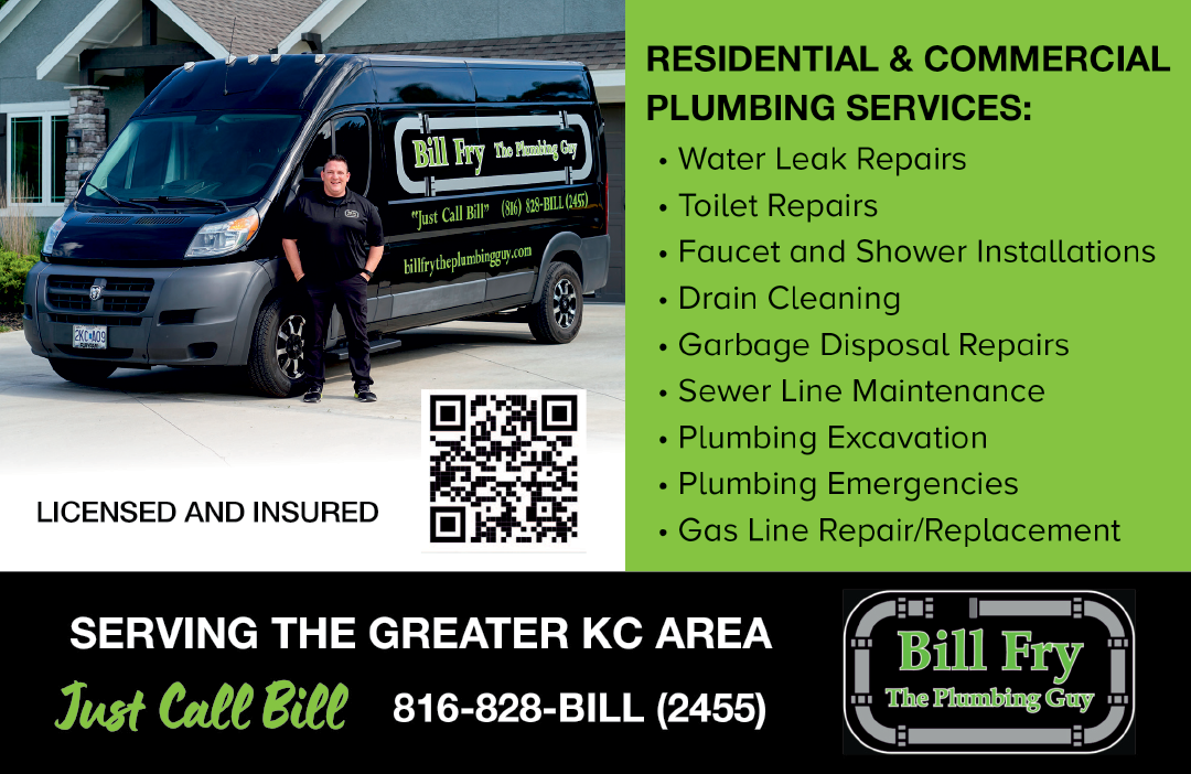 A man is standing in front of a van that says “Residential & Commercial Plumbing Services" on it. AI generated content