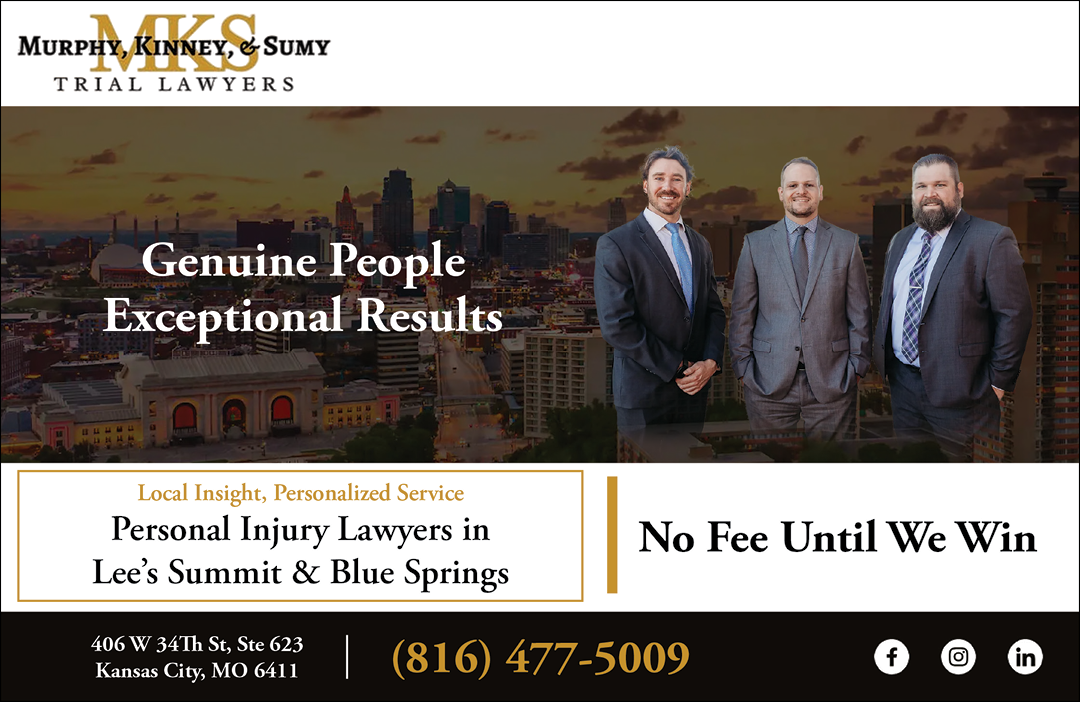 Three men in suits pose for a photo in front of a city skyline. They are advertising their legal services. AI generated content