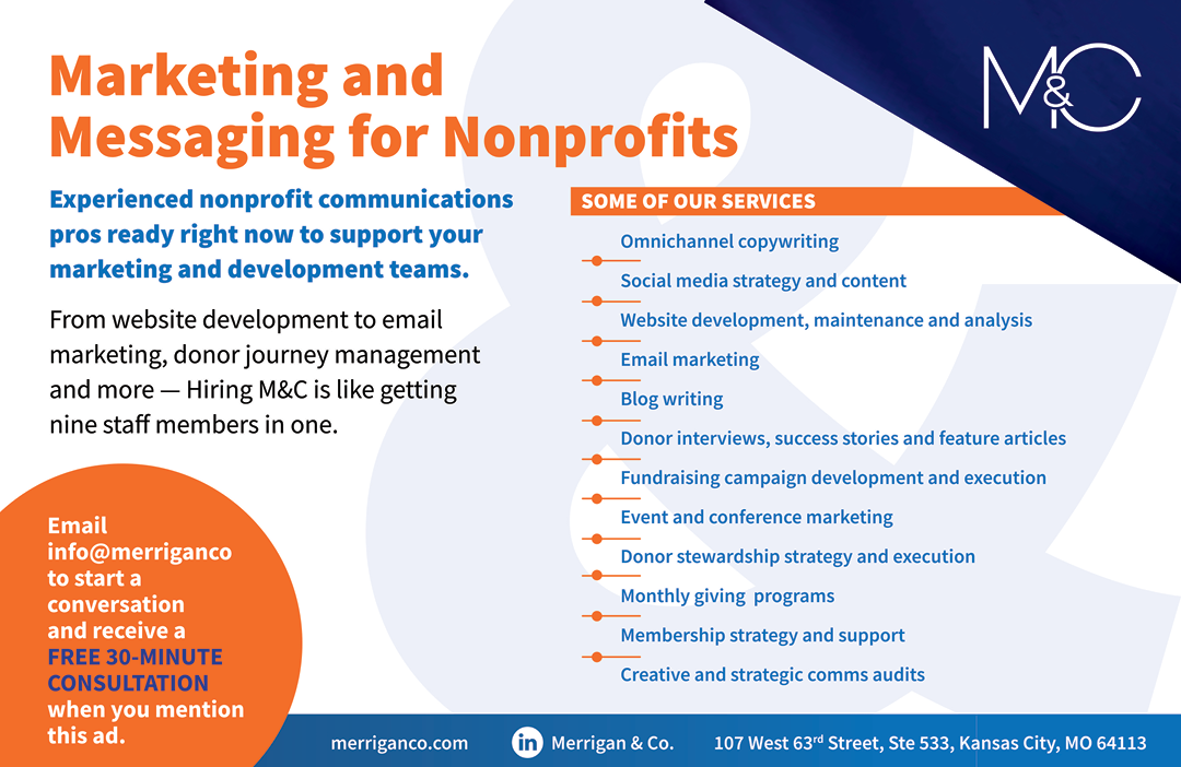A flyer for marketing and messaging for nonprofits. AI generated content