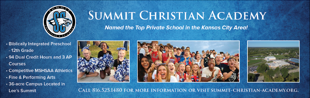 A banner advertising the Summit Christian Academy. AI generated content