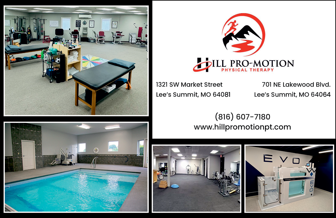 A brochure for a physical therapy business is shown in four different pictures. The brochure is advertising a swimming pool, exercise equipment, and a gym. The business is located at 1211 S Market St, Lakewood, MO. AI generated content
