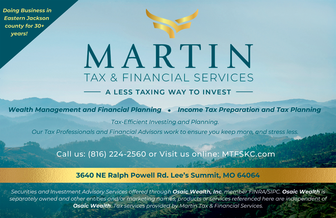 A flyer for Martin Tax & Financial Services advertises their services for investing and financial planning. AI generated content