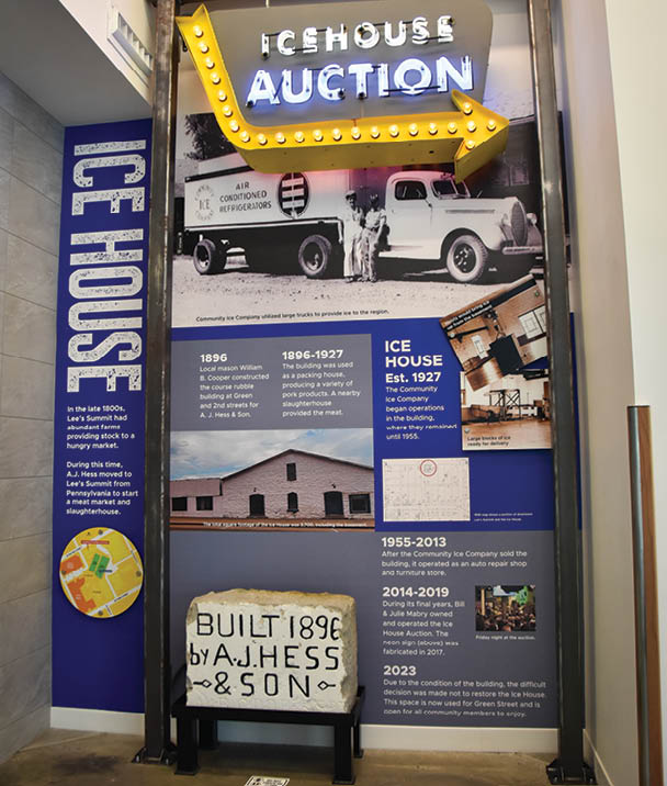 A display of an ice house auction with a sign that says “Icehouse Auction" and a picture of a truck. AI generated content