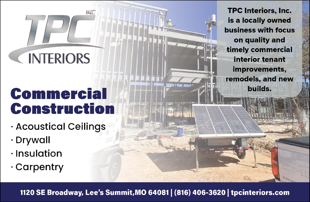 A commercial construction advertisement for TPC Interiors Inc. AI generated content