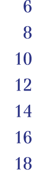 6 8 10 12 14 16 18 