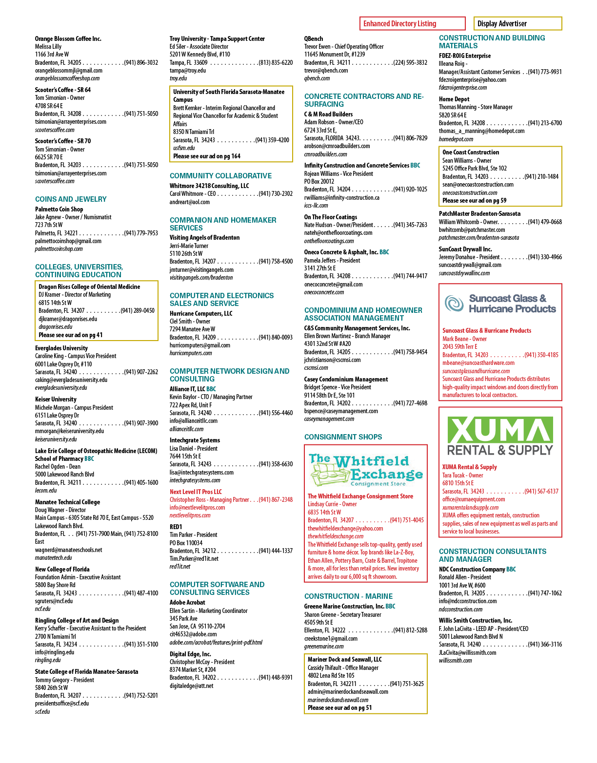 A colorful chart lists various businesses, including The Whitefield Rental & Supply. AI generated content