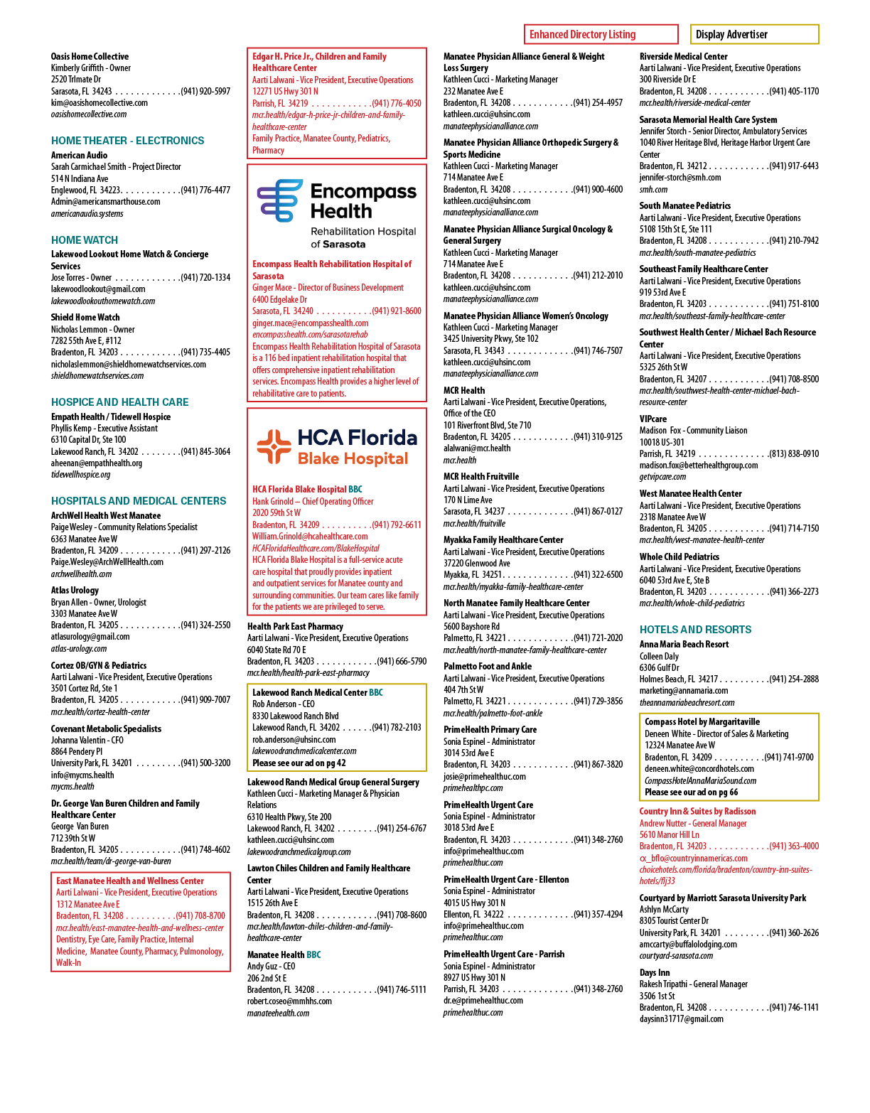 A list of medical services is displayed in a red and yellow color scheme. AI generated content