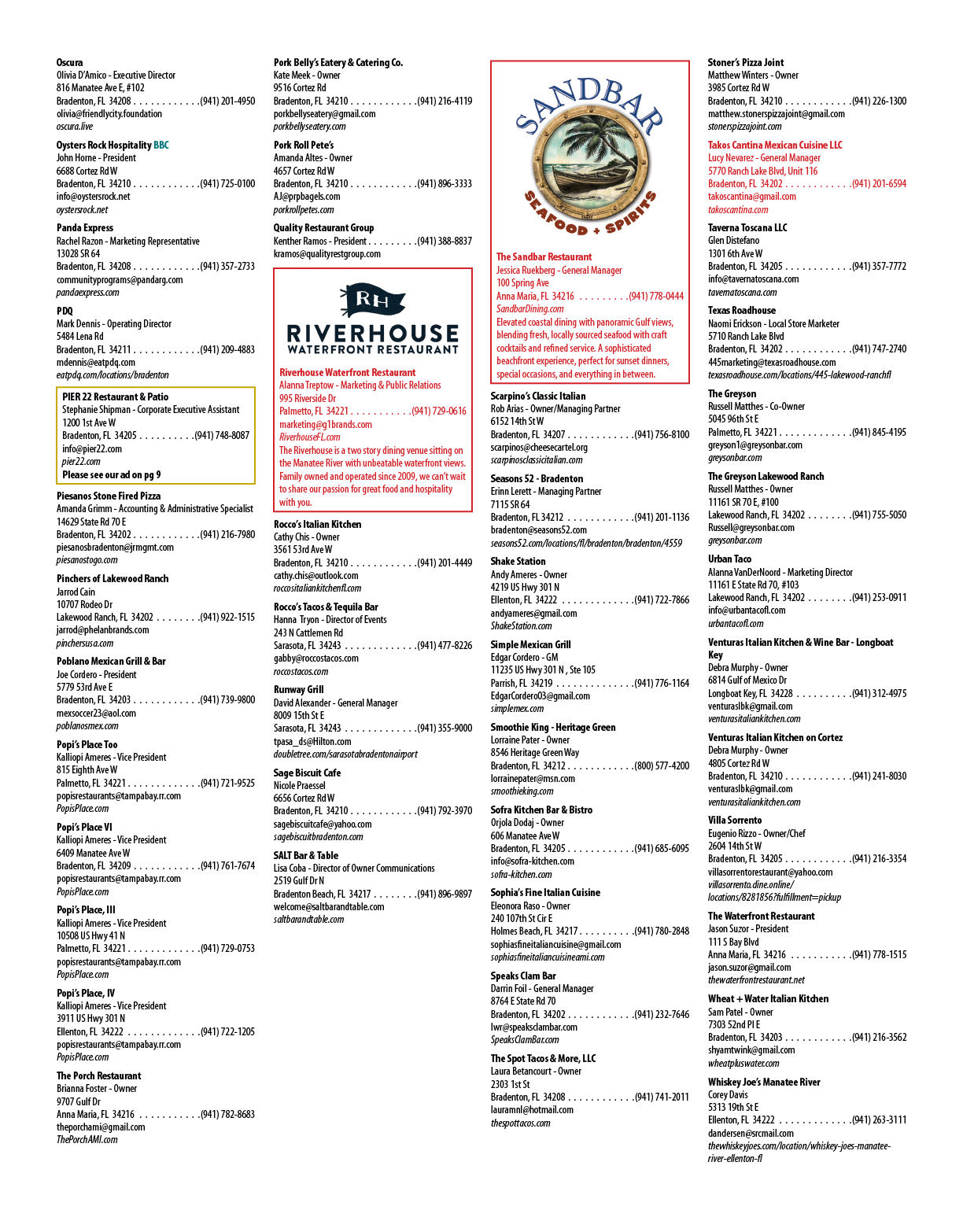 A list of businesses is displayed, including a restaurant called Riverhouse. AI generated content