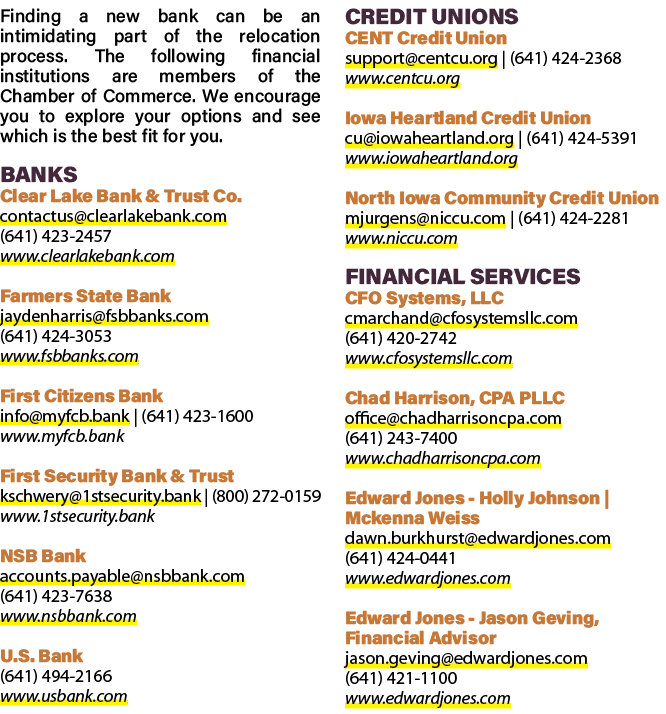 Finding a new bank can be an intimidating part of the relocation process. The following financial institutions are me...