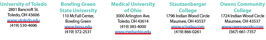 University of Toledo ﻿2801 Bancroft St. Toledo, OH 43606 www.utoledo.edu (419) 530 4696 Bowling Green State Universit...