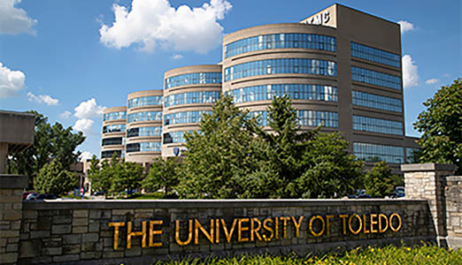 Building exteriors of the University of Toledo Medical Center (UTMC) in Summer