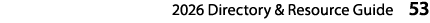 2026 Directory & Resource Guide 53 
