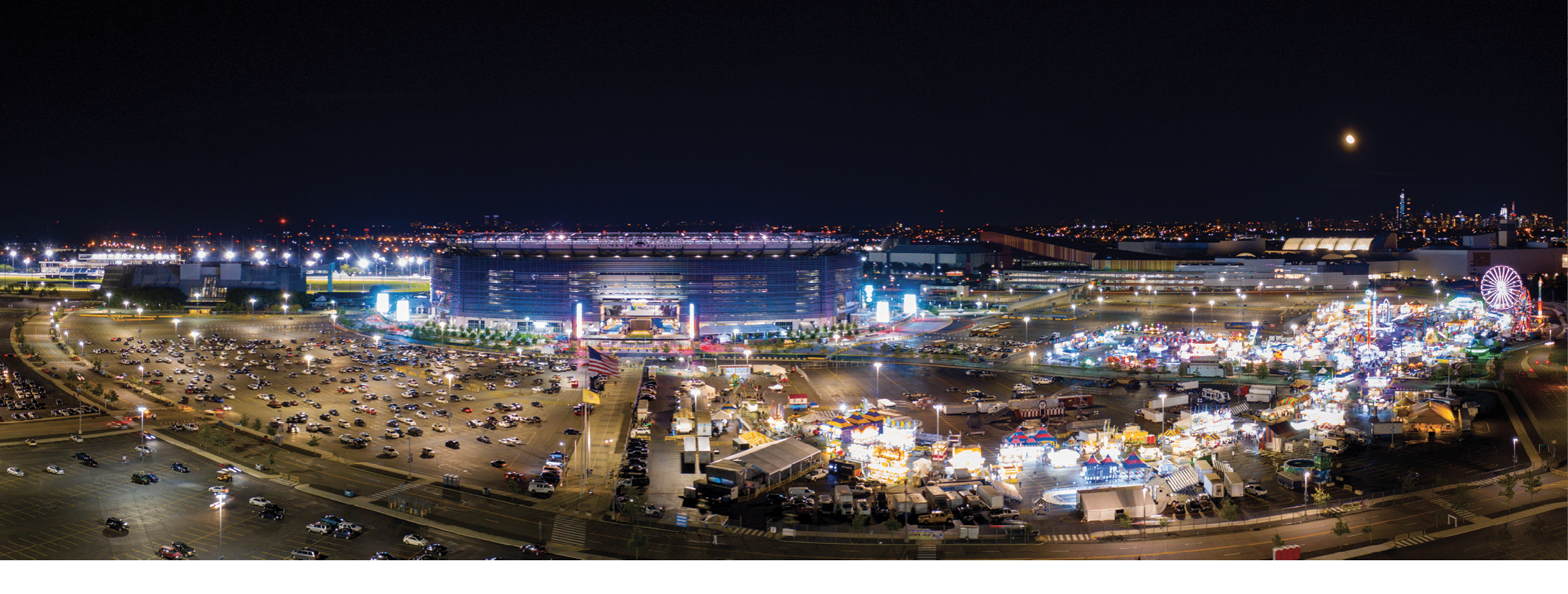 Aerial panorama carnival at Metlife Stadium 