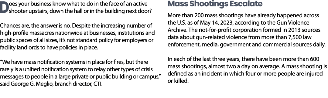 D oes your business know what to do in the face of an active shooter upstairs, down the hall or in the building next ...