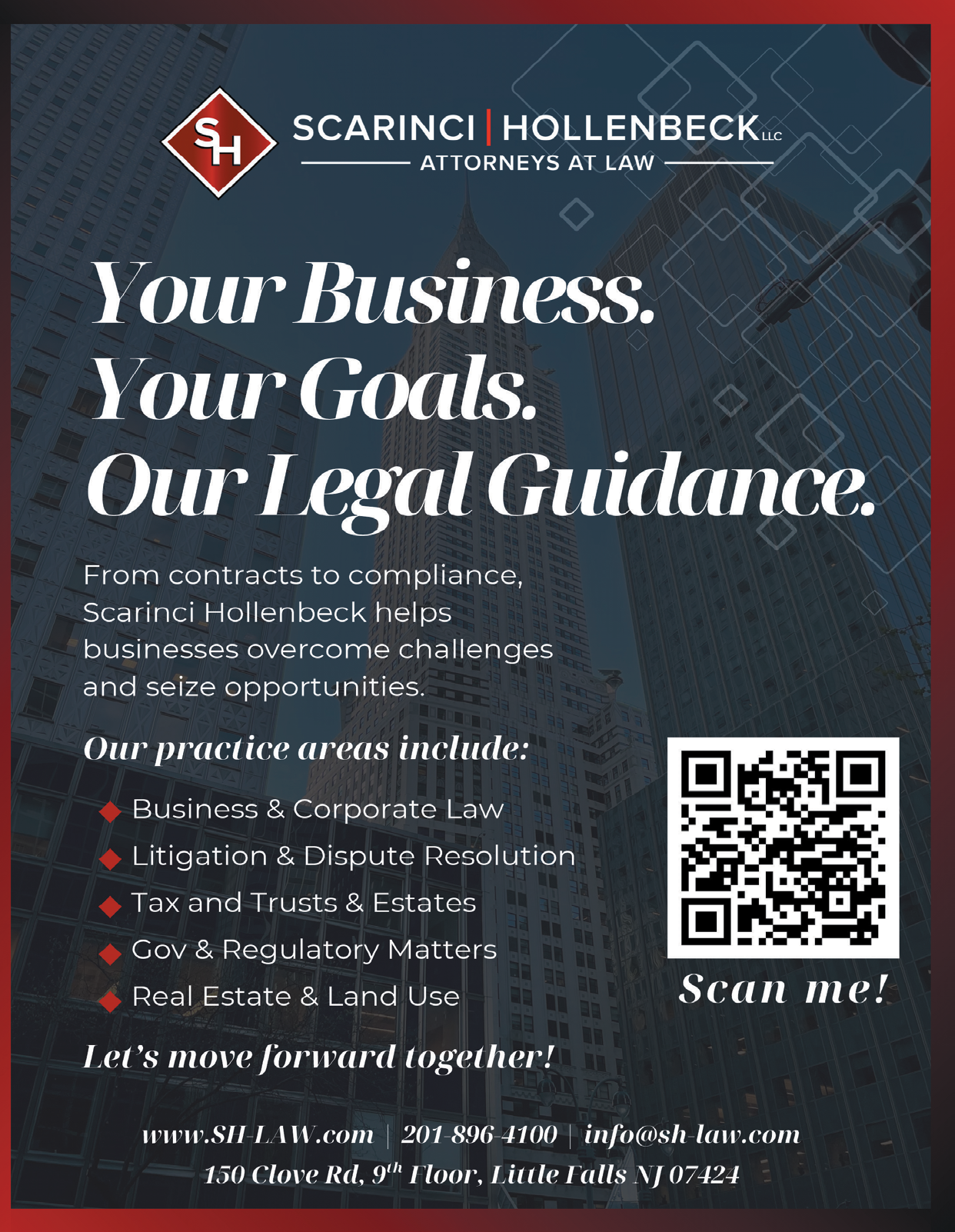 A flyer for Scarinci Hollenbeck Attorneys at Law. AI generated content