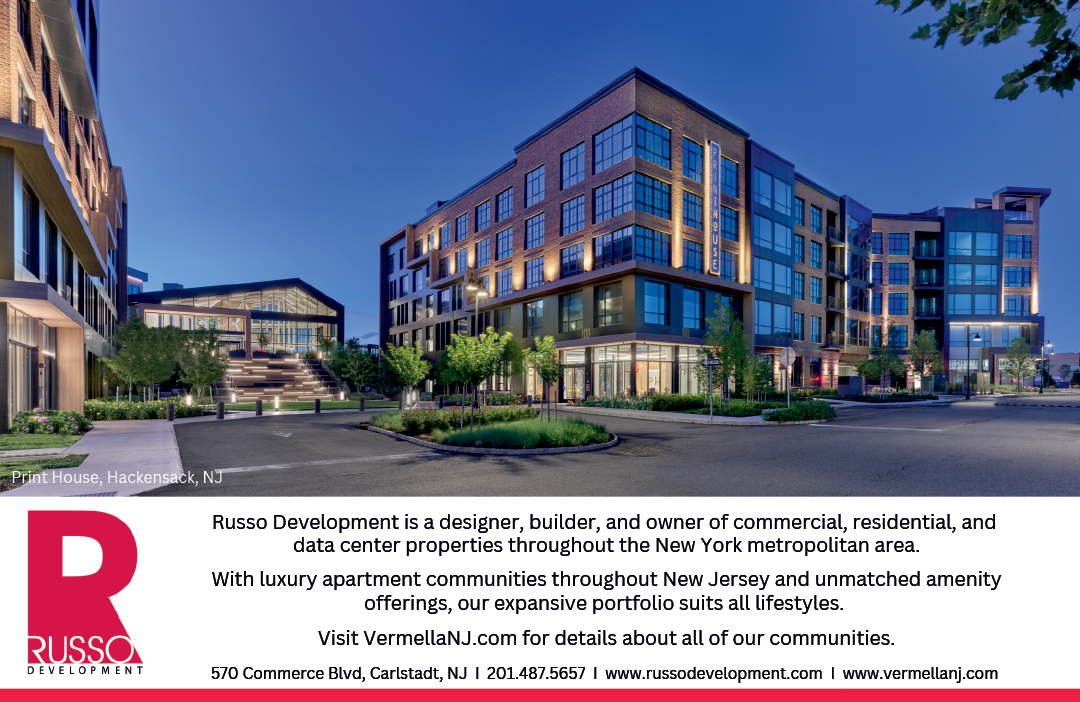 A white sign with black lettering that reads “Russo Development LLC". AI generated content