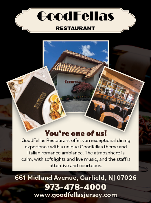 A flyer advertises a restaurant called Goodfellas. AI generated content