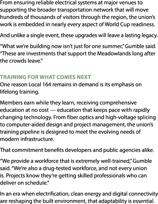 From ensuring reliable electrical systems at major venues to supporting the broader transportation network that will ...