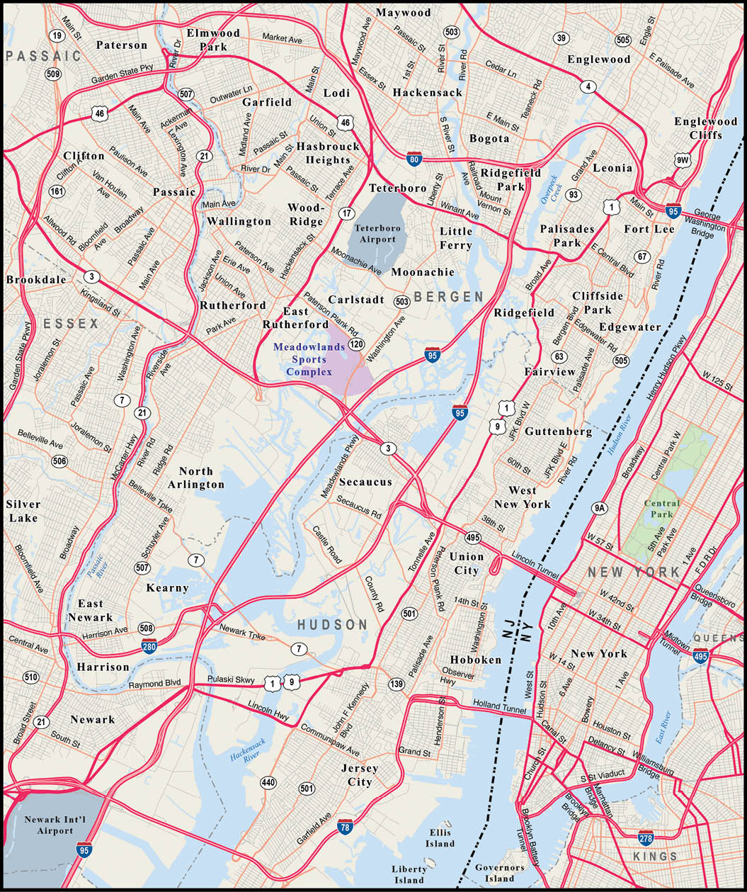 A map of a city with streets and landmarks labeled. AI generated content