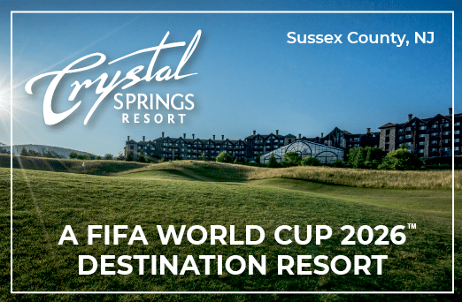 A resort advertisement for Crystal Springs Resort in Sussex County, New Jersey. AI generated content