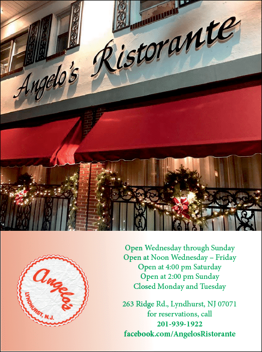 A restaurant sign with the name “Angelo's Ristorante" and a red awning. AI generated content