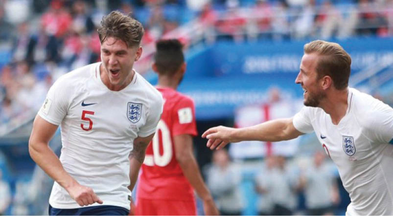 Two men in white shirts are playing soccer, with one pointing at the other. AI generated content