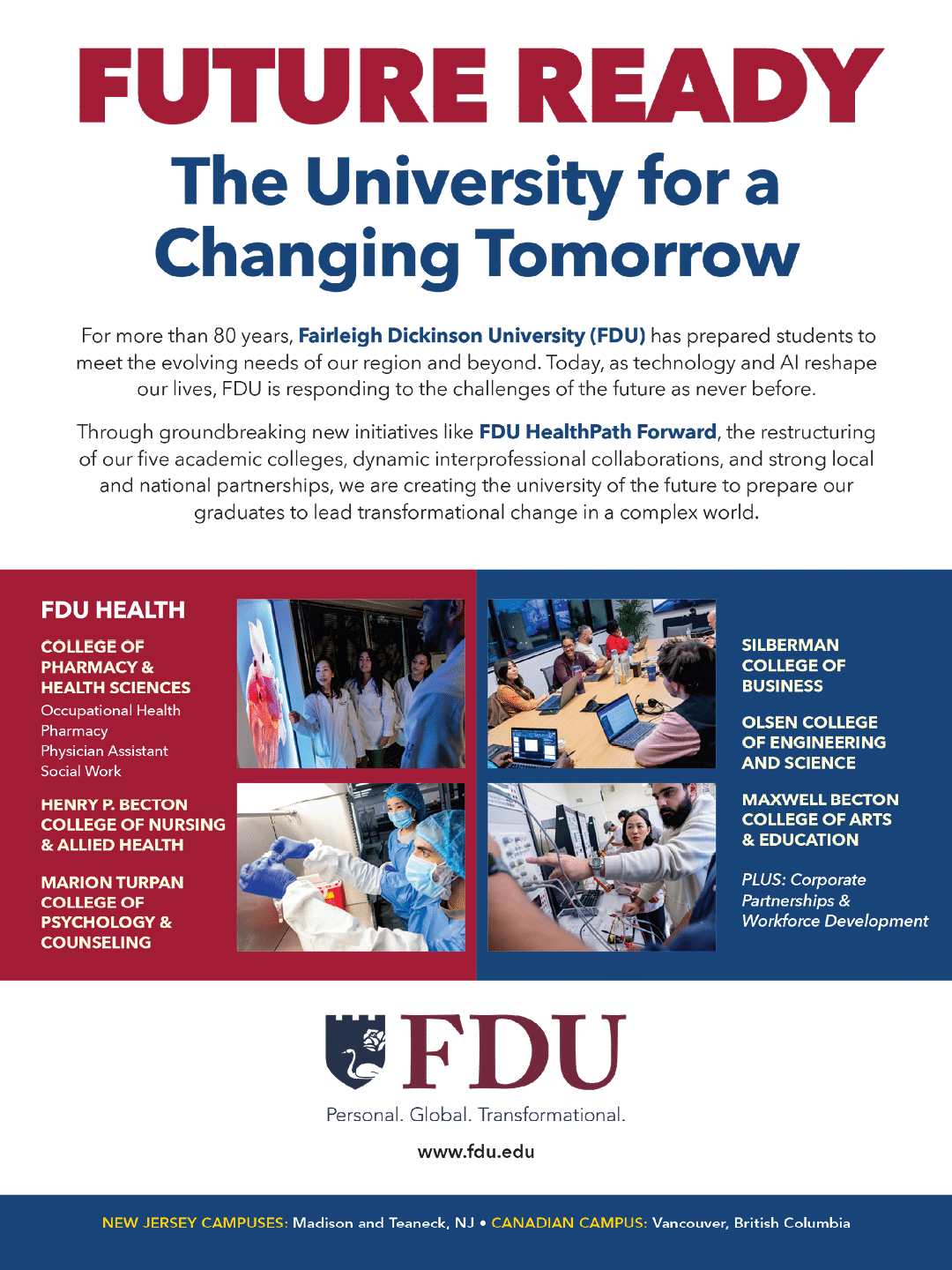 A flyer for the University of North Alabama's Future Ready program. AI generated content