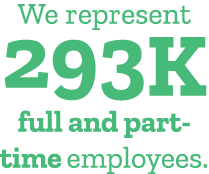 We represent 293K full and part time employees. 
