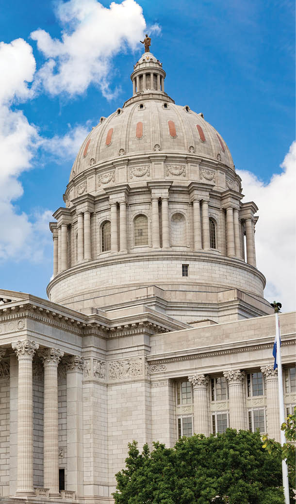 Missouri State Capitol building in Jefferson City Missouri