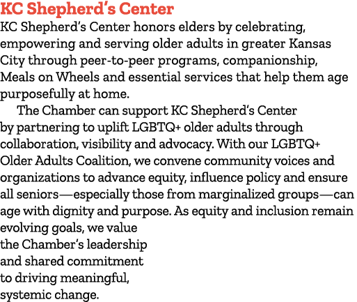 KC Shepherd’s Center KC Shepherd’s Center honors elders by celebrating, empowering and serving older adults in greate...