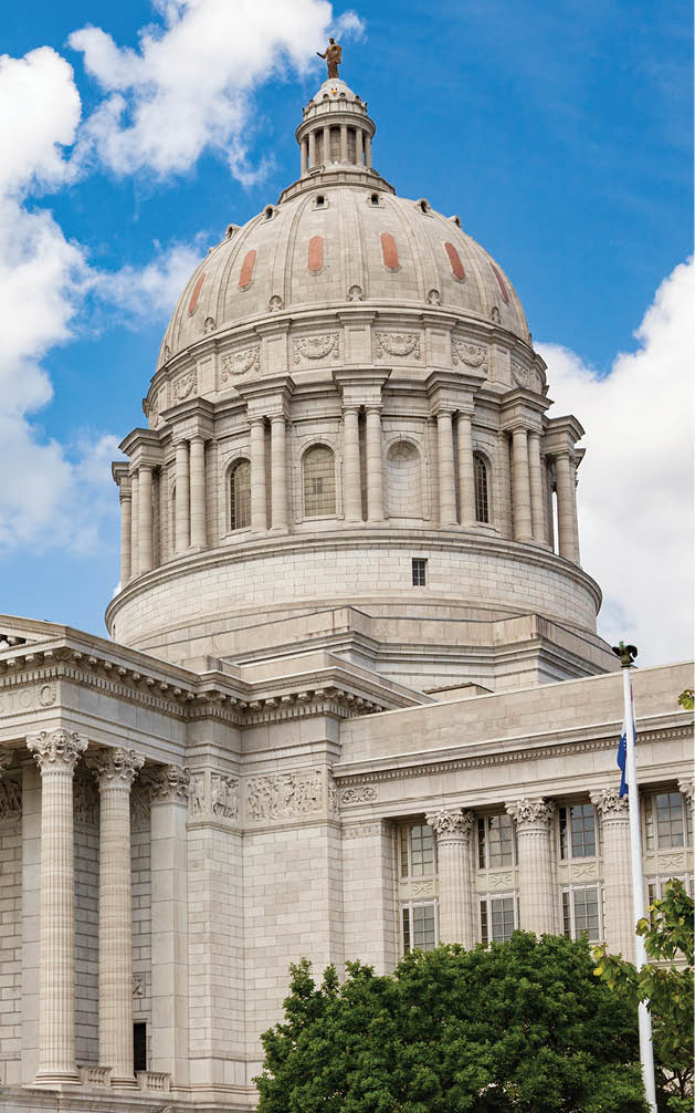 Missouri State Capitol building in Jefferson City Missouri