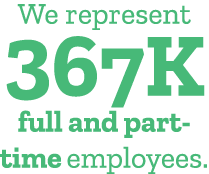 We represent 367K full and part time employees. 