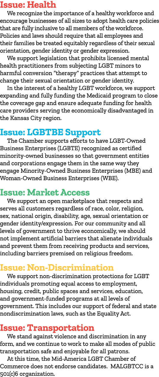 Issue: Health We recognize the importance of a healthy workforce and encourage businesses of all sizes to adopt healt...