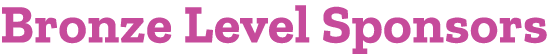 Bronze Level Sponsors 