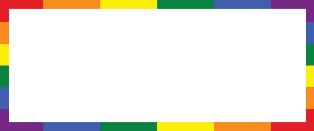 Empty rainbow rectangular frame isolated on a transparent background. Photo frame in the colors of the Pride flag. Blank frame for pride month. Vector illustration.