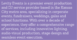 Levity Events is a premier event production and DJ service provider based in the Kansas City metro area, specializing...