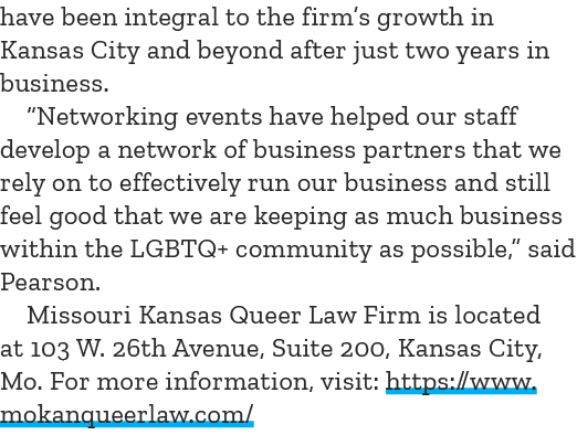 have been integral to the firm’s growth in Kansas City and beyond after just two years in business. “Networking event...