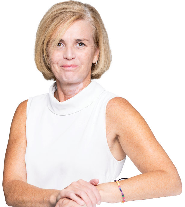 A woman wearing a white shirt and a bracelet. Description generated by AI