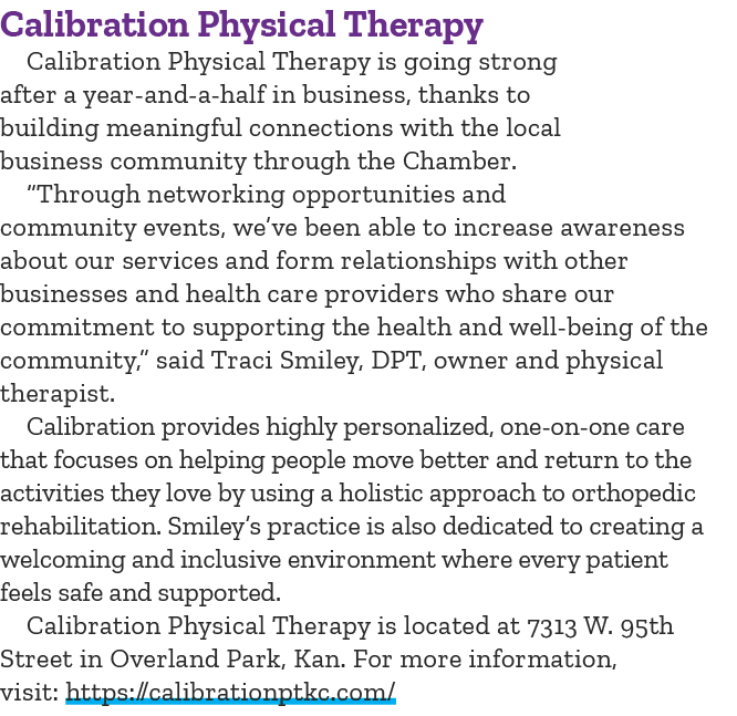 Calibration Physical Therapy Calibration Physical Therapy is going strong after a year and a half in business, thanks...