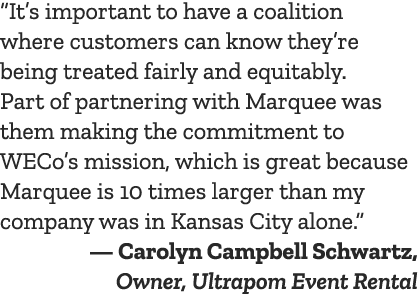 “It’s important to have a coalition where customers can know they’re being treated fairly and equitably. Part of part...