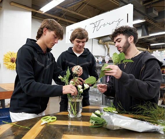 Legacy High studetns work on floral arrangements during their floral design class on Tuesday, Sept. 12, 2023. TREVOR HAWES/MIDLAND ISD