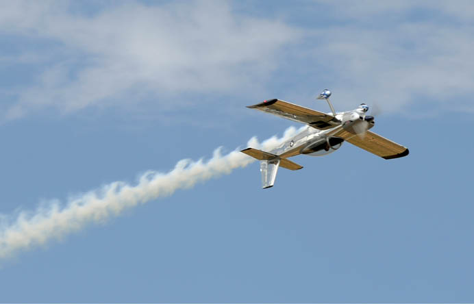 Joe Shetterly pilots an RV-8 inverted over the crowd during the 27th Annual High Sky Wing AirSho on Sept. 16, 2017, at Midland International Airport. James Durbin/Reporter-Telegram