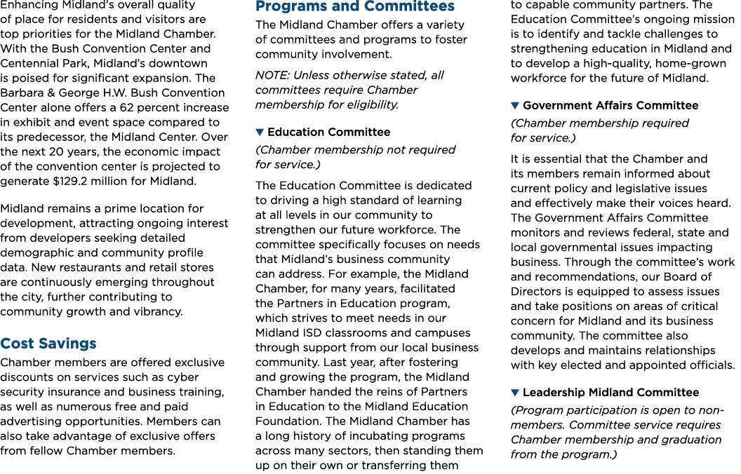 Enhancing Midland's overall quality of place for residents and visitors are top priorities for the Midland Chamber. W...