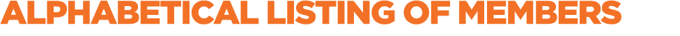 Alphabetical Listing of Members