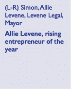 (L R) Simon, Allie Levene, Levene Legal, Mayor Allie Levene, rising entrepreneur of the year
