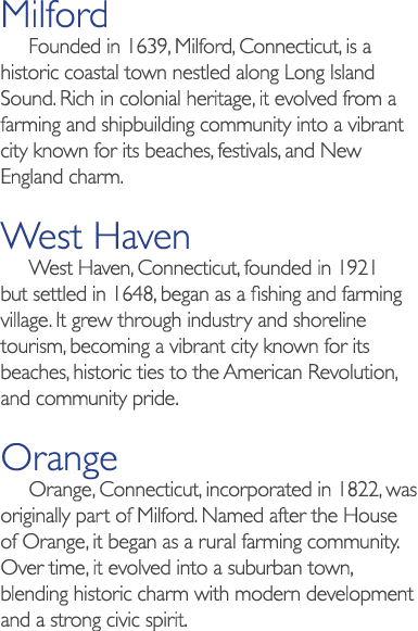 Milford Founded in 1639, Milford, Connecticut, is a historic coastal town nestled along Long Island Sound. Rich in co...