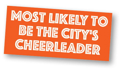 most likely to be the city's cheerleade
