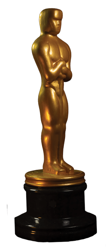 Award statue on black background Success and victory concept